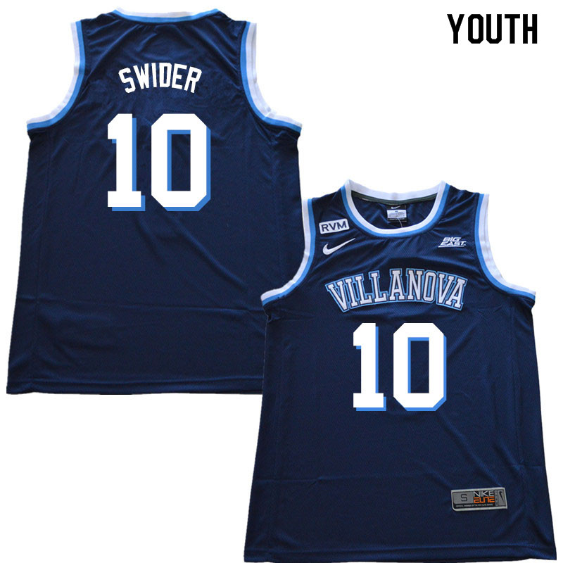 2018 Youth #10 Cole Swider Villanova Wildcats College Basketball Jerseys Sale-Navy